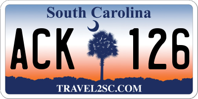 SC license plate ACK126