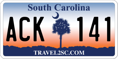 SC license plate ACK141