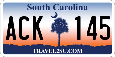 SC license plate ACK145