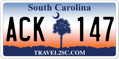 SC license plate ACK147