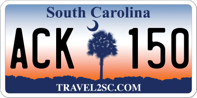 SC license plate ACK150