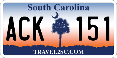 SC license plate ACK151