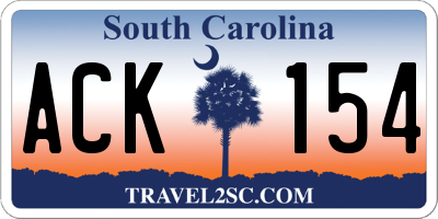 SC license plate ACK154