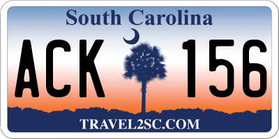 SC license plate ACK156