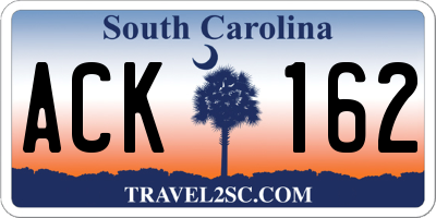 SC license plate ACK162