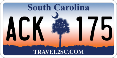 SC license plate ACK175