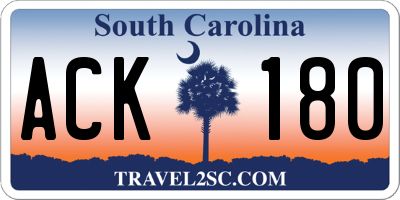 SC license plate ACK180