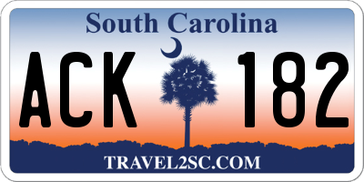 SC license plate ACK182