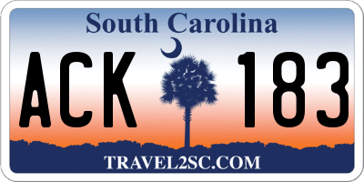 SC license plate ACK183