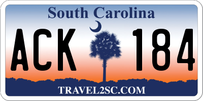 SC license plate ACK184