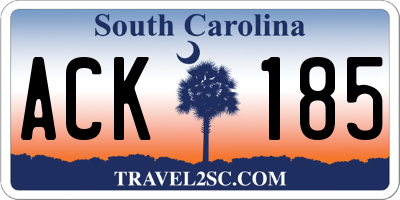 SC license plate ACK185