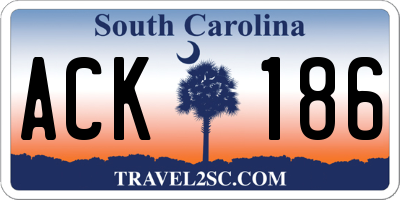 SC license plate ACK186