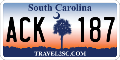 SC license plate ACK187