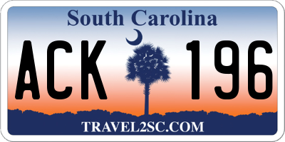SC license plate ACK196
