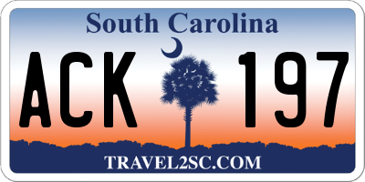 SC license plate ACK197