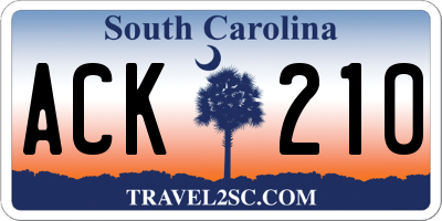 SC license plate ACK210