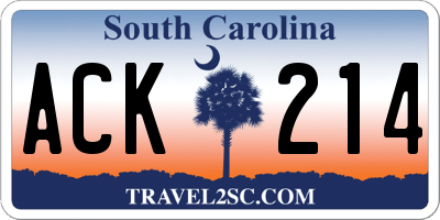 SC license plate ACK214