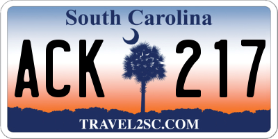 SC license plate ACK217
