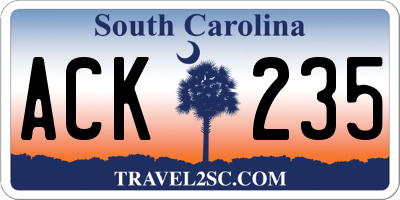 SC license plate ACK235