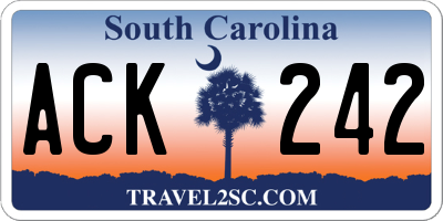 SC license plate ACK242