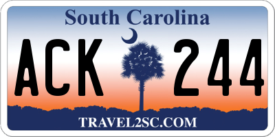 SC license plate ACK244