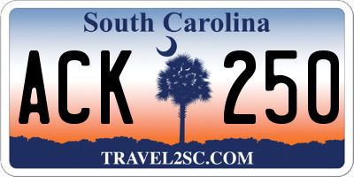 SC license plate ACK250