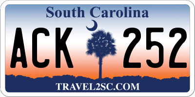 SC license plate ACK252
