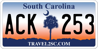SC license plate ACK253