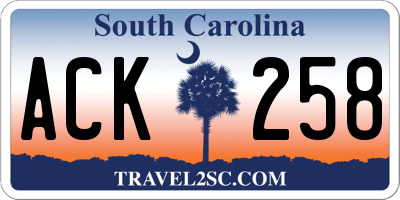 SC license plate ACK258