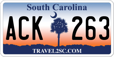 SC license plate ACK263