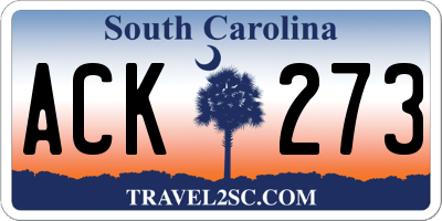 SC license plate ACK273