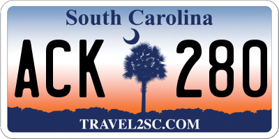 SC license plate ACK280
