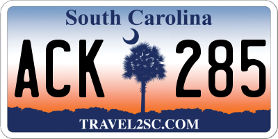 SC license plate ACK285