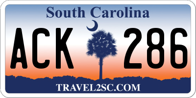 SC license plate ACK286