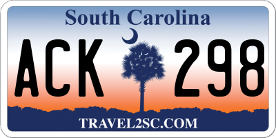 SC license plate ACK298