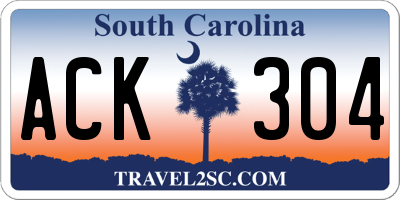 SC license plate ACK304