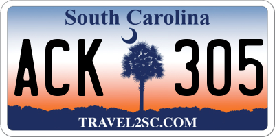 SC license plate ACK305