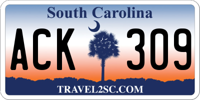 SC license plate ACK309