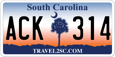 SC license plate ACK314