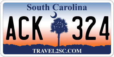SC license plate ACK324