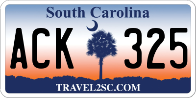 SC license plate ACK325