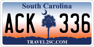 SC license plate ACK336