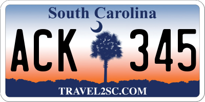 SC license plate ACK345
