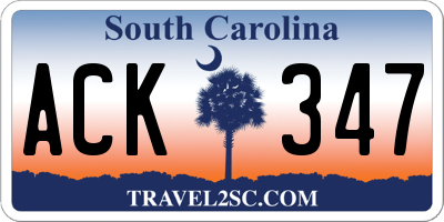 SC license plate ACK347