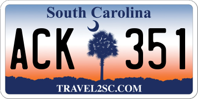 SC license plate ACK351