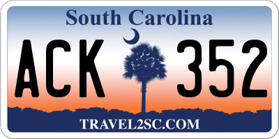 SC license plate ACK352
