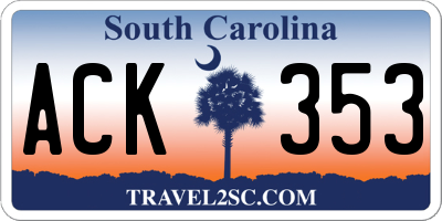 SC license plate ACK353