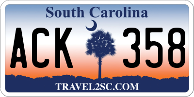 SC license plate ACK358