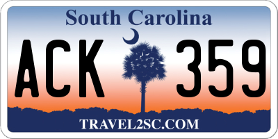SC license plate ACK359