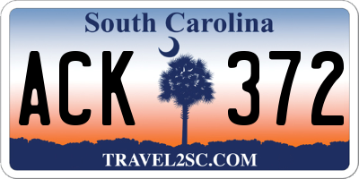 SC license plate ACK372